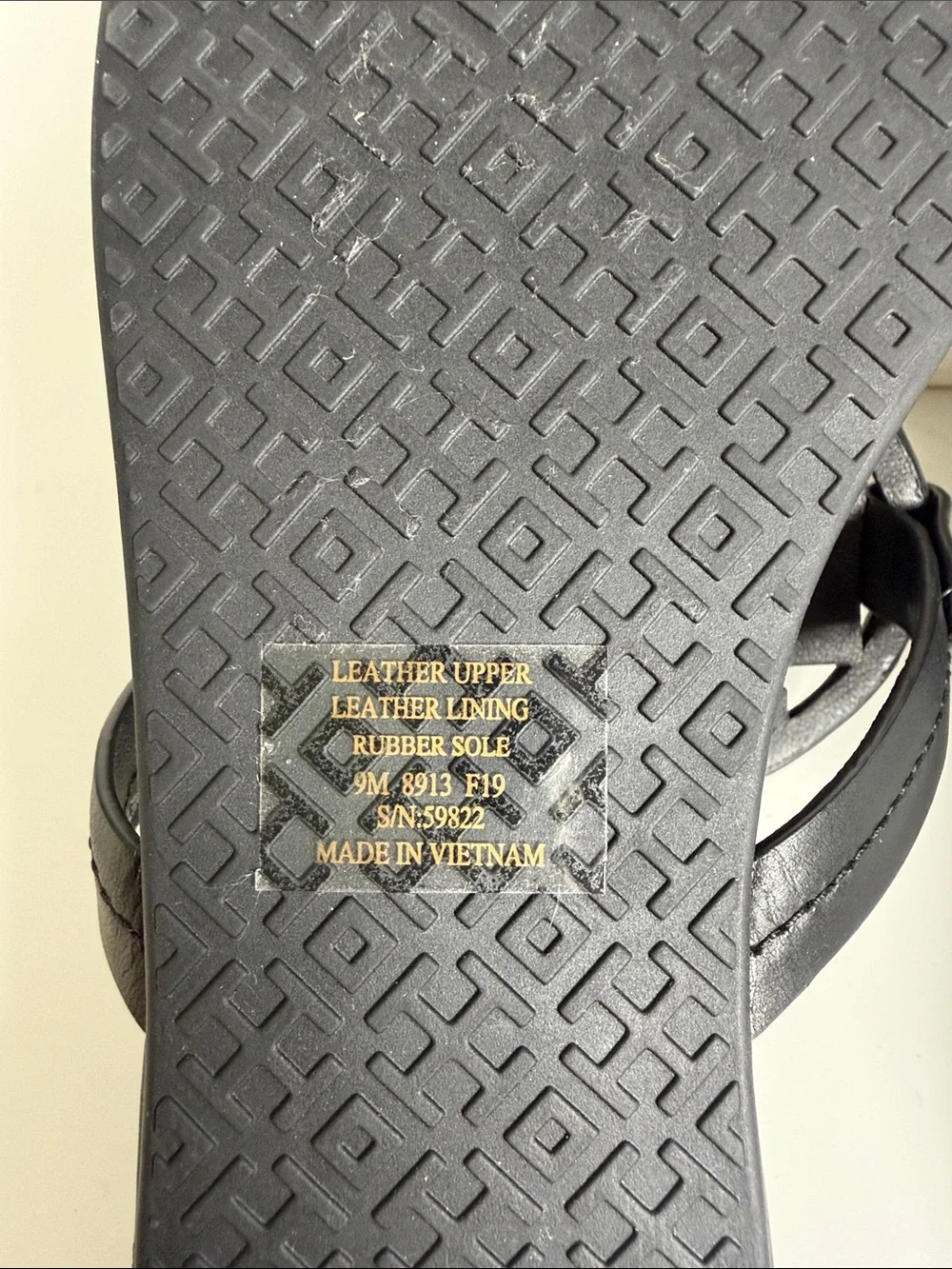 Tory Burch Miller Crystal Logo Flip Flop Black Size 9